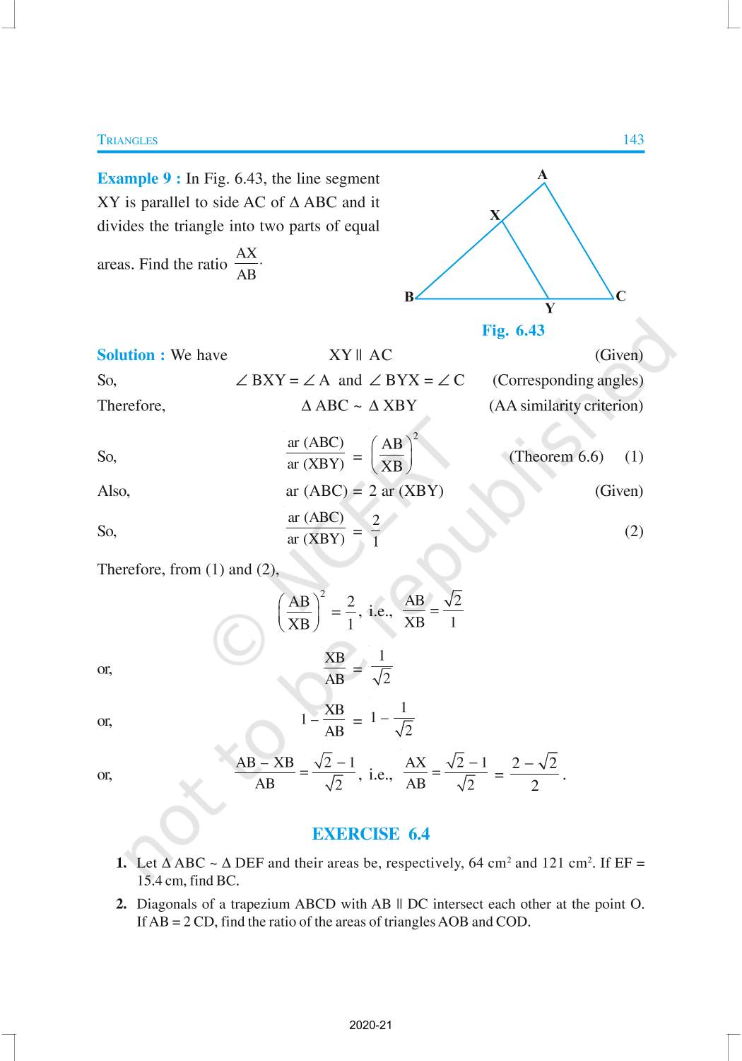 Triangles - NCERT Book Of Class 10 Mathematics